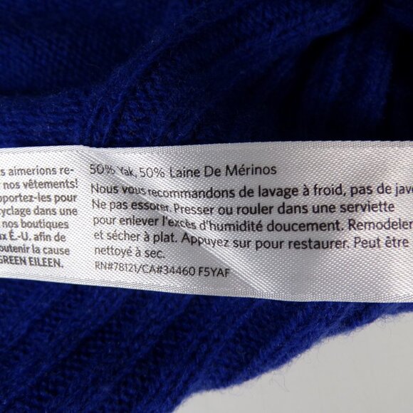 Eileen Fisher Long sleeve Scoop Neck Yak/Merino Sweater Rib Detail Large #567 - Picture 5 of 5